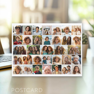 Carte Postale 33 Collage de photos - Grille sur fond blanc