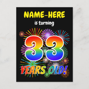 Carte Postale 33e Anniversaire - Feux d'artifice amusants, Regar