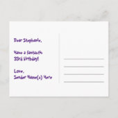 Carte Postale 33e Anniversaire : Motif coeurs amusants, arc-en-c (Dos)