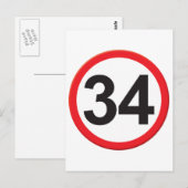 Carte Postale 34 ans (Devant / Derrière)