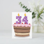 Carte Postale 34 ans sur le gâteau d'anniversaire (Debout devant)