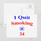 Carte Postale 34 J'Arrête De Fumer (Devant / Derrière)
