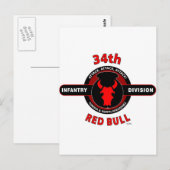 CARTE POSTALE 34E DIVISION D'INFANTERIE" BULLE ROUGE" (Devant / Derrière)