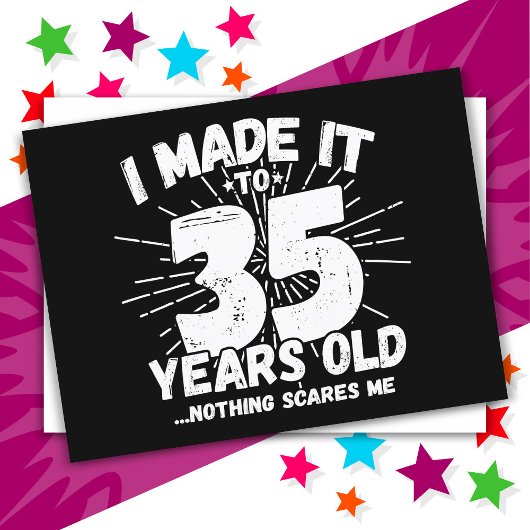 Carte Postale 35 ans vieux mème sarcastique drôle 35ème annivers
