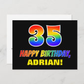Carte Postale 35e anniversaire : Bold, amusant, simple, arc-en-c (Devant / Derrière)