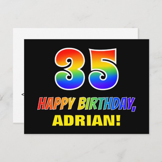 Carte Postale 35e anniversaire : Bold, amusant, simple, arc-en-c (Devant / Derrière)