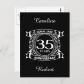 Carte Postale 35e anniversaire de mariage Couronne de corail jad (Devant / Derrière)