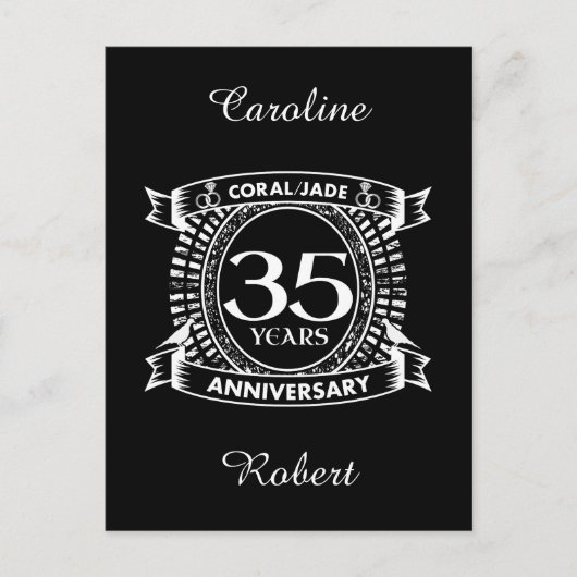 Carte Postale 35e anniversaire de mariage Couronne de corail jad (Devant)