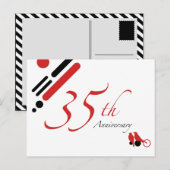 Carte Postale 35e anniversaire (oiseaux mods) (Devant / Derrière)
