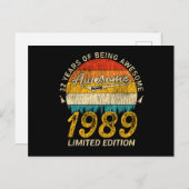 Carte Postale 36 Ans 1989 Rétro Magnifique 36e anniversaire Cade (Devant / Derrière)