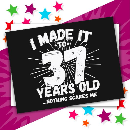 Carte Postale 37 ans drôle mème anniversaire sarcasme 37e annive