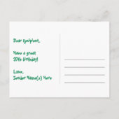 Carte Postale 37e Anniversaire : motif de cœurs amusants, arc-en (Dos)