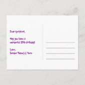 Carte Postale 37e Anniversaire - Motif de feux d'artifice amusan (Dos)