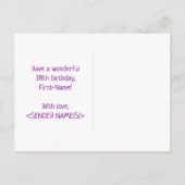 Carte Postale 38e anniversaire : Bold, amusant, simple, arc-en-c (Dos)