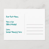 Carte Postale 38e anniversaire : Fun Hearts Motif, Arc-en-ciel 3 (Dos)