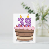Carte Postale 39 ans sur le gâteau d'anniversaire (Debout devant)