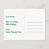 Carte Postale 39e anniversaire : Pink Stripes & Hearts, Arc en c (Dos)