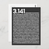 Carte Postale 3.14 Mathématiques Jour Pi Nombre irrationnel Pi (Devant / Derrière)
