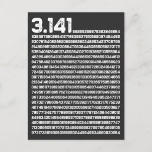 Carte Postale 3.14 Mathématiques Jour Pi Nombre irrationnel Pi