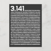 Carte Postale 3.14 Mathématiques Jour Pi Nombre irrationnel Pi (Devant)