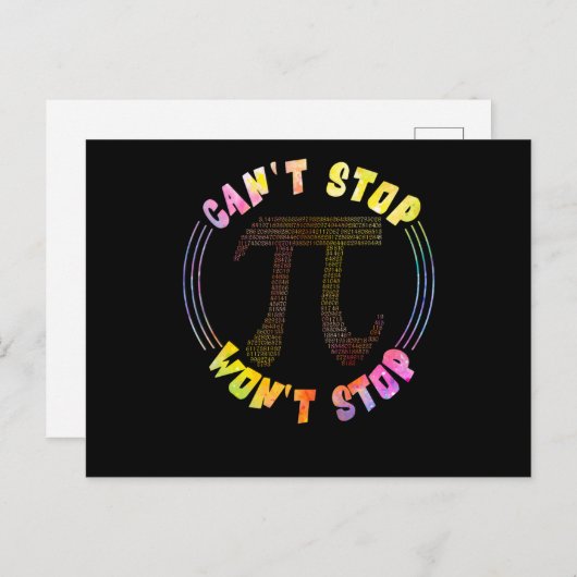 Carte Postale 3.14 Maths amusantes Pi (Devant / Derrière)