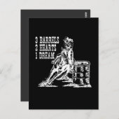 Carte Postale 3 Barils 2 Coeurs 1 Dream Barrel Racing (Devant / Derrière)