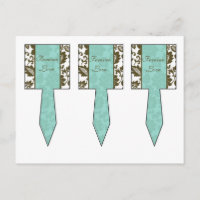 3 Brown/Blue Floral Mariage damassé Cup Cake Pictu