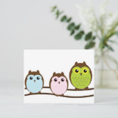 Carte Postale 3 chouettes (Debout devant)