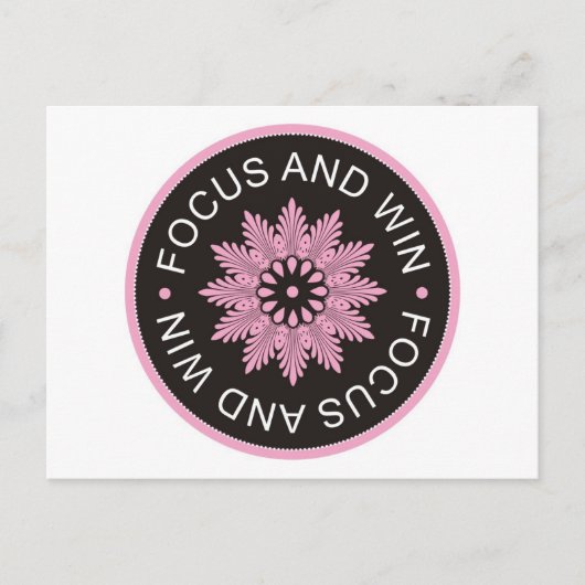 Carte Postale 3 Citations Word ~Focus Et Gagner ~motivation (Devant)