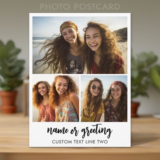 Carte Postale 3 Collage de photos avec texte de script