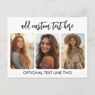 Carte Postale 3 Collage photo avec un script bounce tendance