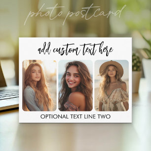 Carte Postale 3 Collage photo avec un script bounce tendance