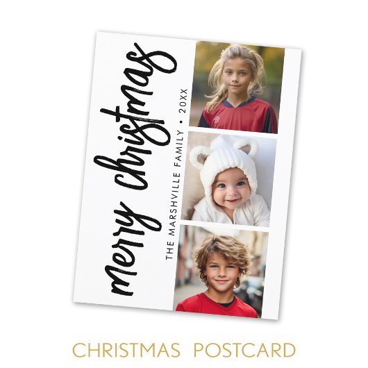 Carte Postale 3 Collage photo - Joyeux Noël moderne