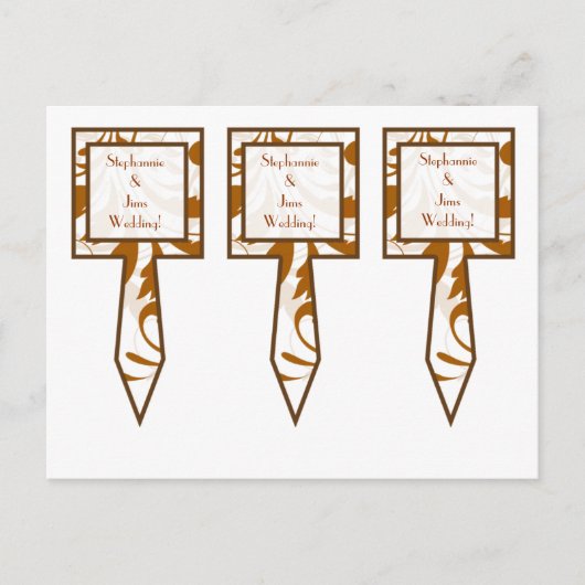 Carte Postale 3 Coupe Cake Pics Damask Automne (Devant)