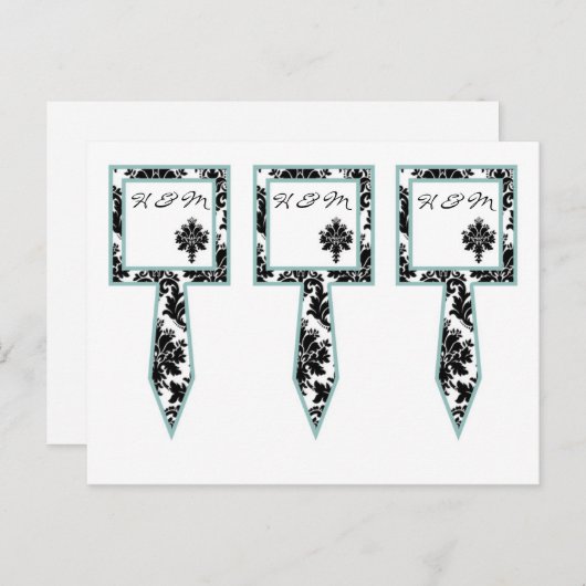 Carte Postale 3 Coupe Cake Pictures Black Damask Lace Print (Devant / Derrière)