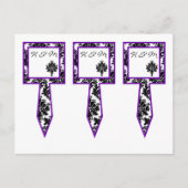 Carte Postale 3 Coupe Cake Pictures Black Purple Damask Lace Pri (Devant)