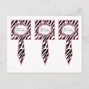 Carte Postale 3 Coupe Cake Pictures Girly Butterfly Zebra Print 