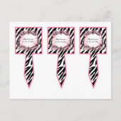 Carte Postale 3 Coupe Cake Pictures Girly Butterfly Zebra Print  (Devant)