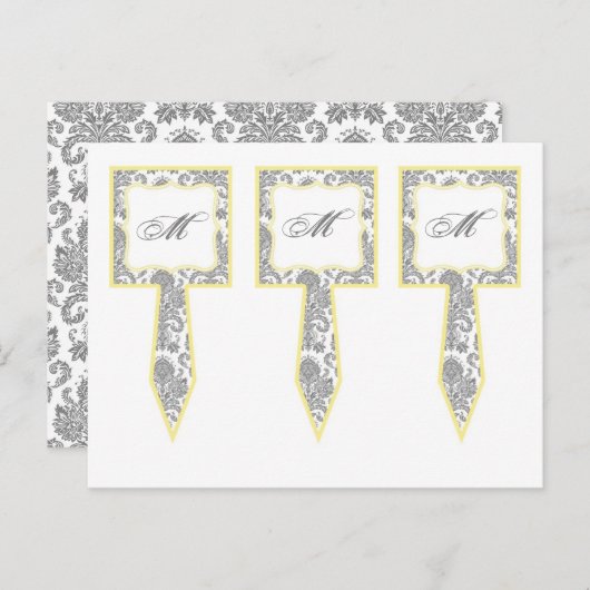 Carte Postale 3 Coupe Cuisson Gray Jaune Gre Damas Lace Imprimer (Devant / Derrière)