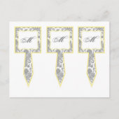Carte Postale 3 Coupe Cuisson Gray Jaune Gre Damas Lace Imprimer (Devant)