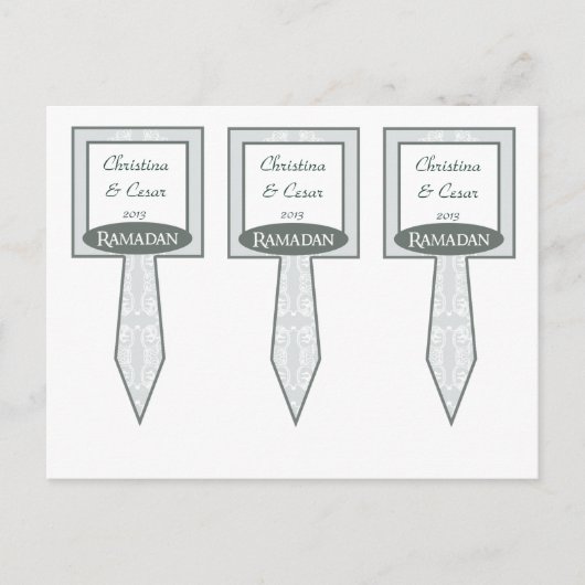 Carte Postale 3 Coupe de gâteau cueillir bleu doux islamique Ram (Devant)