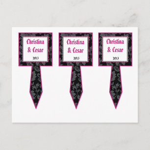 Carte Postale 3 Coupe Gâteaux cueillères Floral Noir Hot Rose ra