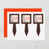 Carte Postale 3 Coupe Pique-Cake Arbre Automne Carvages Initiaux (Devant / Derrière)