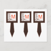 Carte Postale 3 Coupe Pique-Cake Arbre Automne Carvages Initiaux (Devant)