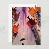 Carte postale 3 de la ville colorée (Devant / Derrière)