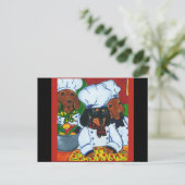 Carte Postale 3 Doxies Chef (Debout devant)