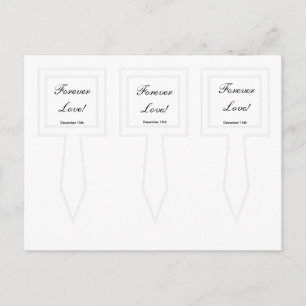 Carte Postale 3 Élégantes cueillettes de gâteau blanc/Mariage ar