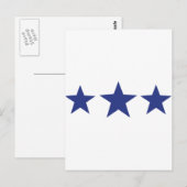 Carte Postale 3 étoiles bleues (Devant / Derrière)