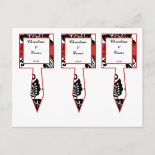 Carte Postale 3 Gâteaux Coupe Pictures Black Flourish Red Stripe