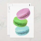 Carte Postale 3 macarons (Devant / Derrière)